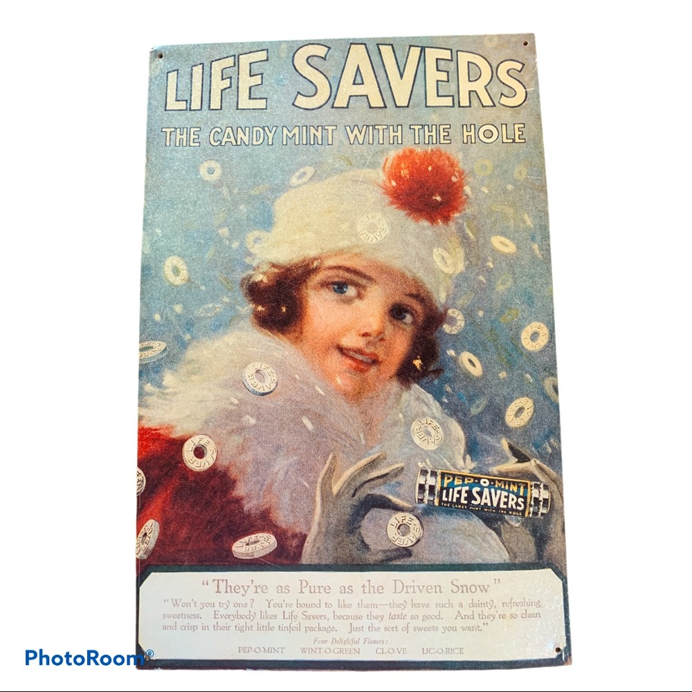 Peppermint Life Savers  Advertisement Metal Sign